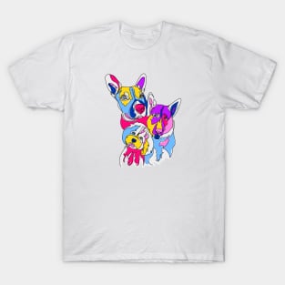 Three Dogs colorfull draw pop art T-Shirt